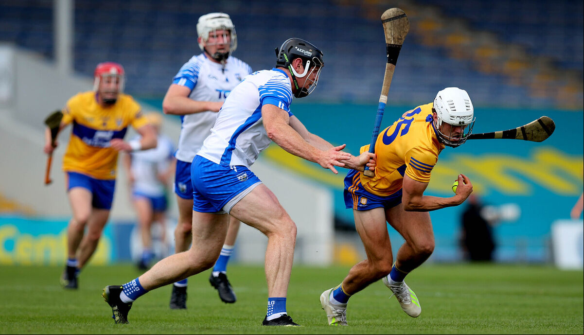 Clare’s Aidan McCarthy evades Kevin Moran of Waterford. Photo: INPHO/Ryan Byrne Clare’s Aidan McCarthy evades Kevin Moran of Waterford. Photo: INPHO/Ryan Byrne