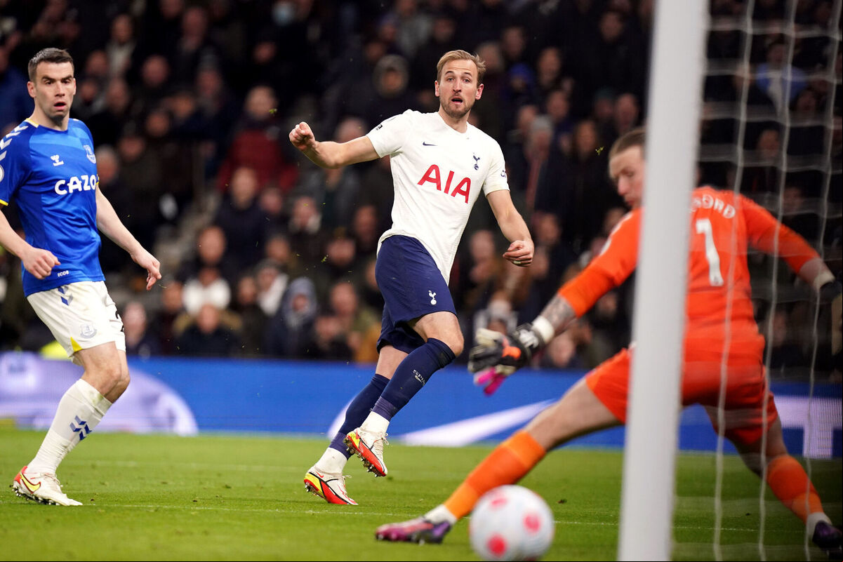 Tottenham Hotspur's Harry Kane scores their side's fifth goal of the game during the Premier League match at the Tottenham Stadium Picture: Adam Davy/PA Wire.