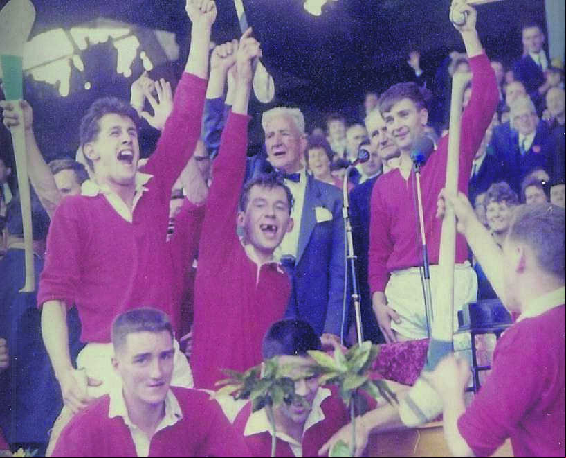 Jim 'Tough' Barry celebrates with Cork players Tony Connolly, Justin McCarthy, Seanie Barry, Jerry O'Sullivan and captain Gerald McCarthy. Jim 'Tough' Barry celebrates with Cork players Tony Connolly, Justin McCarthy, Seanie Barry, Jerry O'Sullivan and captain Gerald McCarthy.