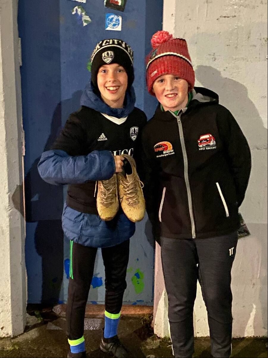 Ben O'Regan and Charlie O'Sullivan, both Clonakilty are ardent fans of Cork City FC, and were seen in the Sports pages of The Echo recently following a match. The boys were pictured holding a boots after asking for star striker Dylan McGlade’s shirt. Ben O'Regan and Charlie O'Sullivan, both Clonakilty are ardent fans of Cork City FC, and were seen in the Sports pages of The Echo recently following a match. The boys were pictured holding a boots after asking for star striker Dylan McGlade’s shirt.