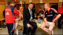 Jerry Holland and Paul O'Connell in the changing room 24/5/2008