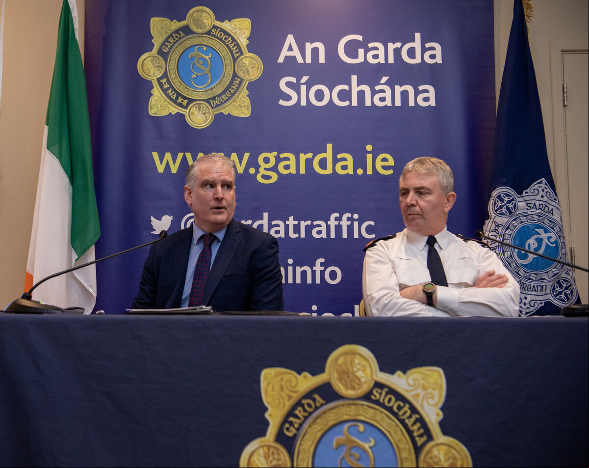 Detective Superintendent Des McTiernan, Serious Crime Review Team gave a briefing to the media on the conduct of a serious crime review of the Madame Sophie Toscan du Plantier case who was murdered at Toormore, Schull, West Cork o the 23rd of December 1996 and Superintendent Joseph Moore, Bantry Garda Station made a formal Public Appeal for Information and provide an update to media on the Garda investigation at the Harbour View Hotel, Schull, Co Cork. Picture Dan Linehan Detective Superintendent Des McTiernan, Serious Crime Review Team gave a briefing to the media on the conduct of a serious crime review of the Madame Sophie Toscan du Plantier case who was murdered at Toormore, Schull, West Cork o the 23rd of December 1996 and Superintendent Joseph Moore, Bantry Garda Station made a formal Public Appeal for Information and provide an update to media on the Garda investigation at the Harbour View Hotel, Schull, Co Cork. Picture Dan Linehan