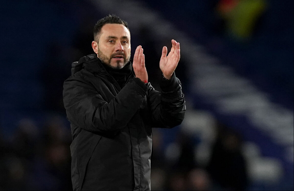 Brighton and Hove Albion manager Roberto De Zerbi applauds the fans after the Premier League match at the American Express Community Stadium, Brighton. Picture: Gareth Fuller/PA Wire Brighton and Hove Albion manager Roberto De Zerbi applauds the fans after the Premier League match at the American Express Community Stadium, Brighton. Picture: Gareth Fuller/PA Wire