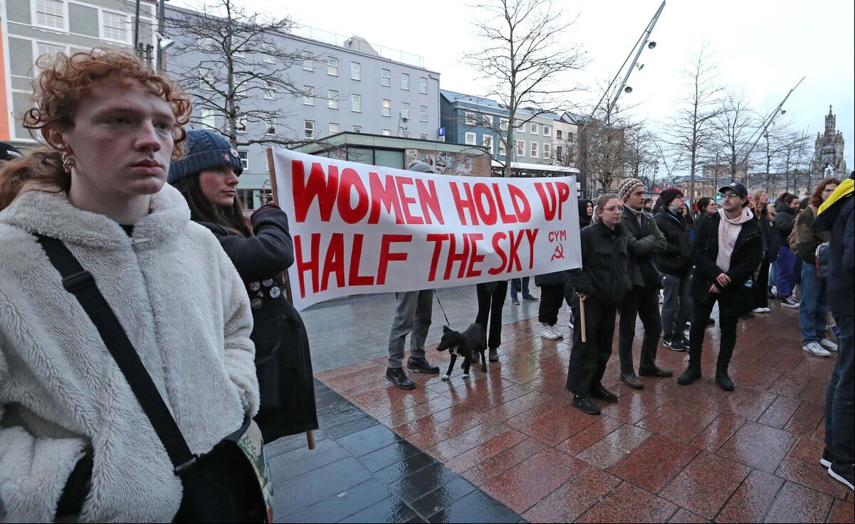 Protest in of International Women's Day, organised by ROSA, on Grand Parade, Cork. Protest in of International Women's Day, organised by ROSA, on Grand Parade, Cork.