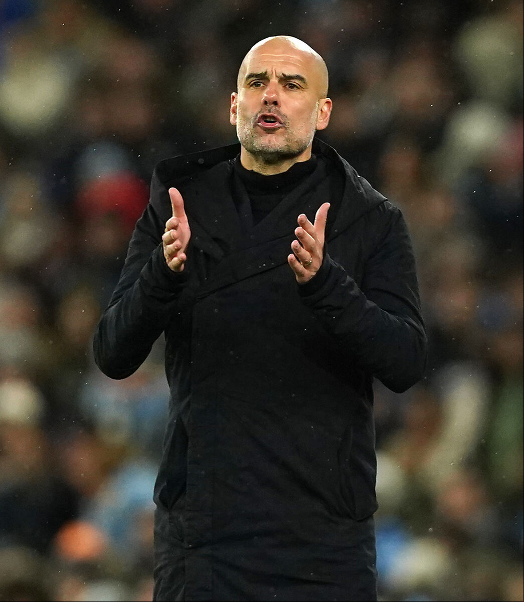 Manchester City manager Pep Guardiola calls out instructions to his players during the UEFA Champions League round of sixteen second leg match at Etihad Stadium, Manchester. Picture: Martin Rickett/PA Wire Manchester City manager Pep Guardiola calls out instructions to his players during the UEFA Champions League round of sixteen second leg match at Etihad Stadium, Manchester. Picture: Martin Rickett/PA Wire
