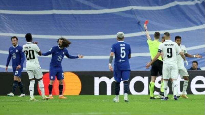 Ben Chilwell sees red as Real Madrid coast to first-leg victory over Chelsea Ben Chilwell sees red as Real Madrid coast to first-leg victory over Chelsea