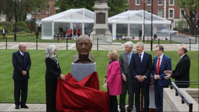New bust of peace process mediator George Mitchell unveiled in Belfast New bust of peace process mediator George Mitchell unveiled in Belfast