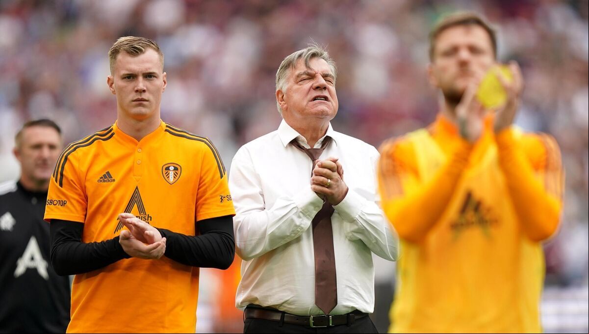 Leeds United manager Sam Allardyce applauds the fans after the Premier League match at the London Stadium. Leeds United manager Sam Allardyce applauds the fans after the Premier League match at the London Stadium.