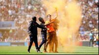 Just Stop Oil protesters invade pitch and throw orange powder at Twickenham rugby final