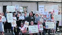 Protest at Tánaiste’s Cork office over nursing home exiting Fair Deal scheme