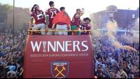 West Ham fans line streets to toast Europa Conference League champions