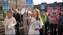 Anti-war protest outside major security forum in Dublin