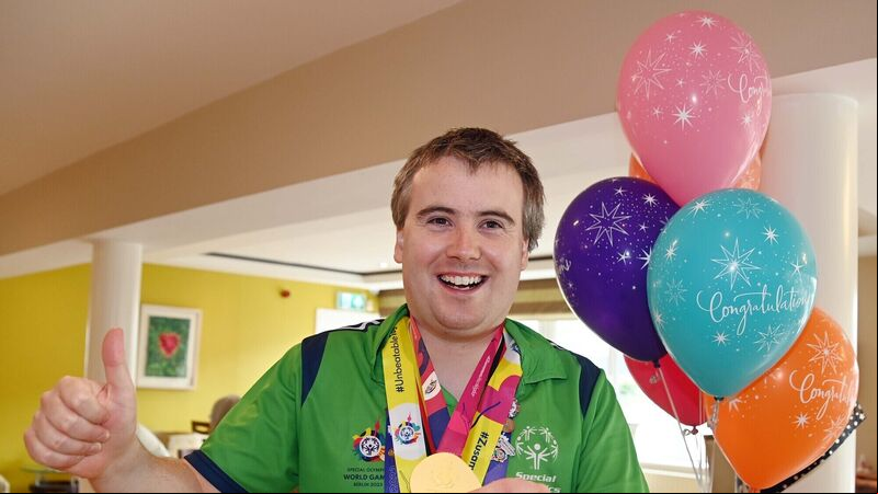 Pictures: Welcome home for Ballincollig Special Olympics gold medal hero is just champion Pictures: Welcome home for Ballincollig Special Olympics gold medal hero is just champion