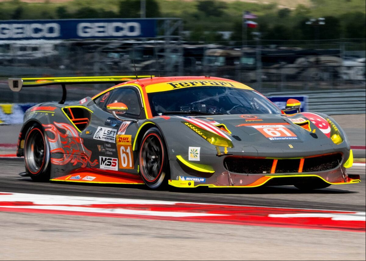 Matt Griffin in the Clearwater Racing Ferrari 488GTE during the 6 hours of Circuit of the Americas, during the 2017 World Endurance Championship. He finished third in class that year. Matt Griffin in the Clearwater Racing Ferrari 488GTE during the 6 hours of Circuit of the Americas, during the 2017 World Endurance Championship. He finished third in class that year.