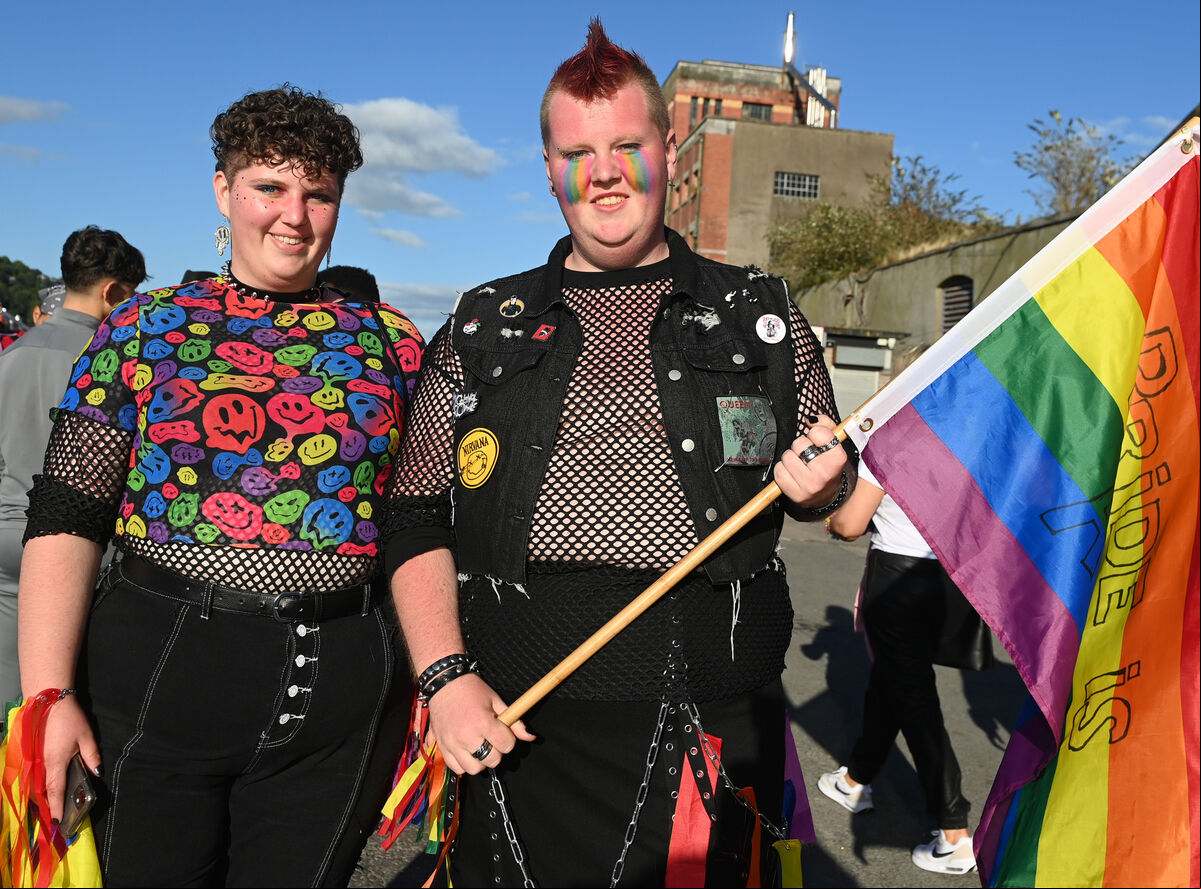 Megan and Tim Van Keulen watching Wild Youth during the Cork Pride festival on Kennedy quay. Picture; Eddie O'Hare
