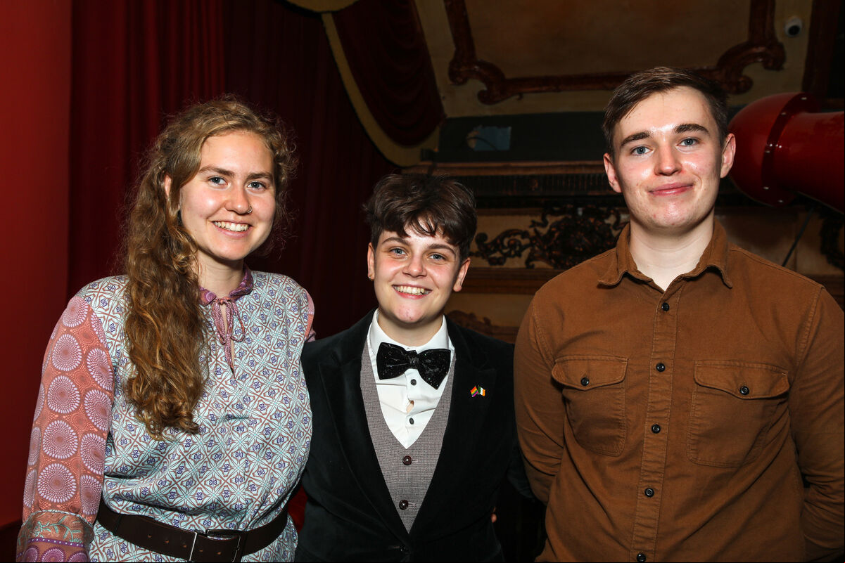 Kimaya Tegtmeyer, Audio Post Production, Alana Daly Mulligan, Producer and Luke K. Murphy, Director at the film premiere of the new Irish film Homofónia. Picture: David Creedon Kimaya Tegtmeyer, Audio Post Production, Alana Daly Mulligan, Producer and Luke K. Murphy, Director at the film premiere of the new Irish film Homofónia. Picture: David Creedon