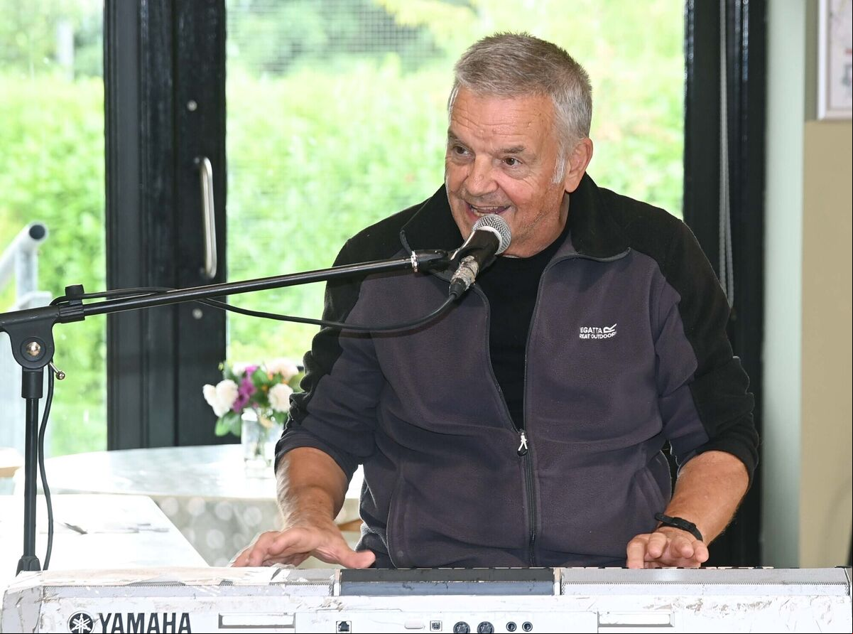 Musician Denis Johnson singing at Haven Bay Care Centre, Kinsale. Musician Denis Johnson singing at Haven Bay Care Centre, Kinsale.