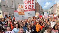 Childcare providers demand more funding in protest outside Dáil
