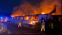 Seven fire brigade units fighting blaze at vacant buildings in Dublin