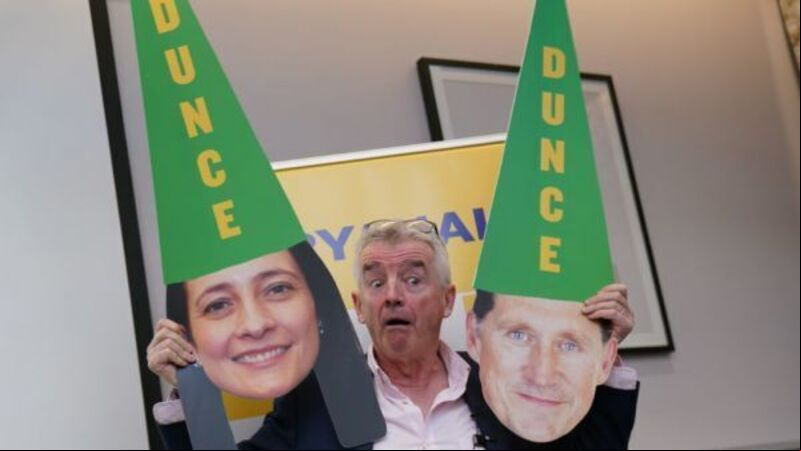 Ryanair boss labels Green Party ministers ‘dunces’ over Dublin Airport enger cap