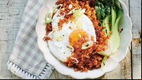 Crispy chilli rice with fried egg recipe