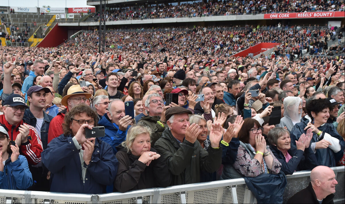 Fans watching Bruce Springsteen in concert at SuperValu Pairc Ui Chaoimh, Cork. Picture: Eddie O'Hare Fans watching Bruce Springsteen in concert at SuperValu Pairc Ui Chaoimh, Cork. Picture: Eddie O'Hare