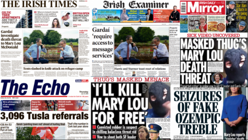 What the papers say: Thursday's front pages What the papers say: Thursday's front pages