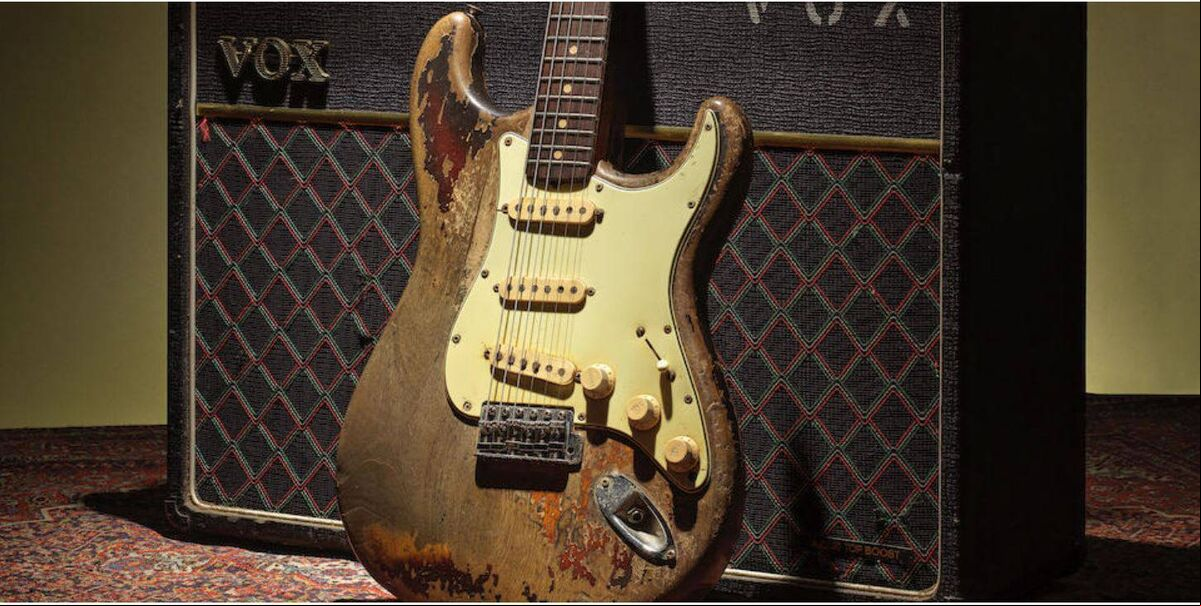 Rory Gallagher’s iconic Fender Stratocaster is being put up for auction via Bonhams. Rory Gallagher’s iconic Fender Stratocaster is being put up for auction via Bonhams.