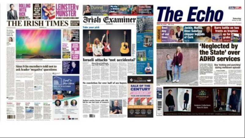 What the papers say: Saturday's front pages What the papers say: Saturday's front pages