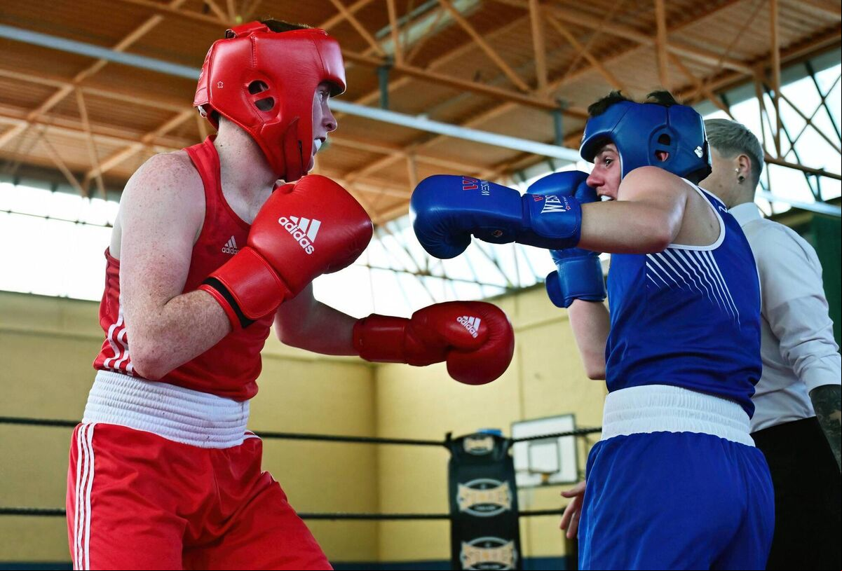 Mayfield BC Tournament - Patrick McCarthy (red) Mayfield BC and Liam Waters of St Marthas BC, Carrigtwohill, in action during the Mayfield BC show at the Mayfield Sporting Complex over the weekend. Picture: Doug Minihane Mayfield BC Tournament - Patrick McCarthy (red) Mayfield BC and Liam Waters of St Marthas BC, Carrigtwohill, in action during the Mayfield BC show at the Mayfield Sporting Complex over the weekend. Picture: Doug Minihane