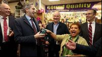 Simon Harris and Mary Lou McDonald sent in a spin by jiving shopkeeper