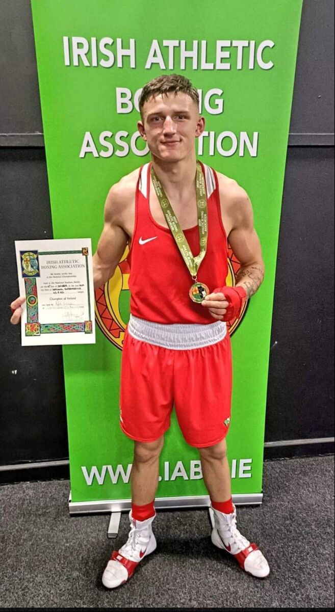 Cork Boxing: Kuba Pielesz, Golden Gloves, All-Ireland senior welterweight champion at the National Stadium. Cork Boxing: Kuba Pielesz, Golden Gloves, All-Ireland senior welterweight champion at the National Stadium.