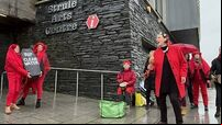 Protesters demonstrate ahead of first sitting of gold mine public inquiry