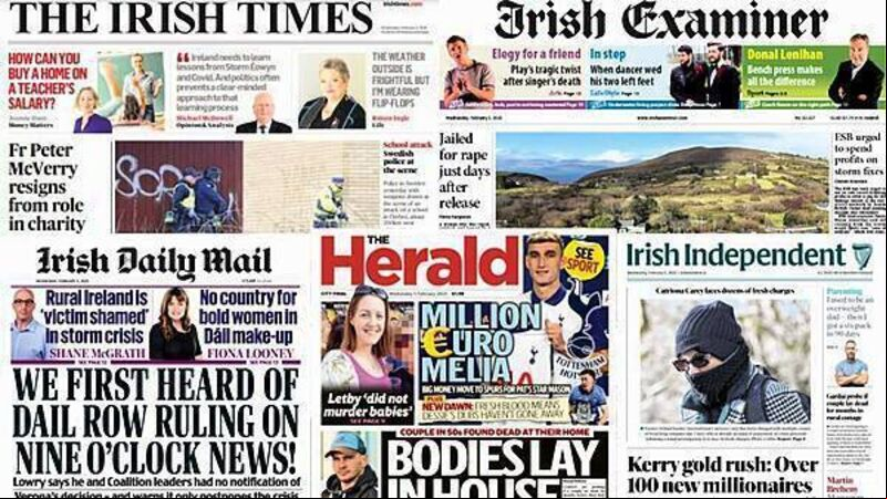 What the papers say: Wednesday's front pages What the papers say: Wednesday's front pages