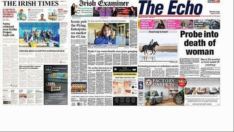 What the papers say: Wednesday's front pages What the papers say: Wednesday's front pages