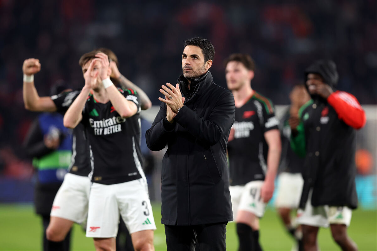 Arsenal manager Mikel Arteta after the final whistle of the UEFA Champions League Round of 16, first leg match at the Philips Stadion in Eindhoven, Netherlands. Picture date: Tuesday March 4, 2025. Arsenal manager Mikel Arteta after the final whistle of the UEFA Champions League Round of 16, first leg match at the Philips Stadion in Eindhoven, Netherlands. Picture date: Tuesday March 4, 2025.