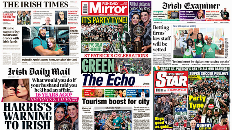 What the papers say: St Patrick's Day front pages What the papers say: St Patrick's Day front pages