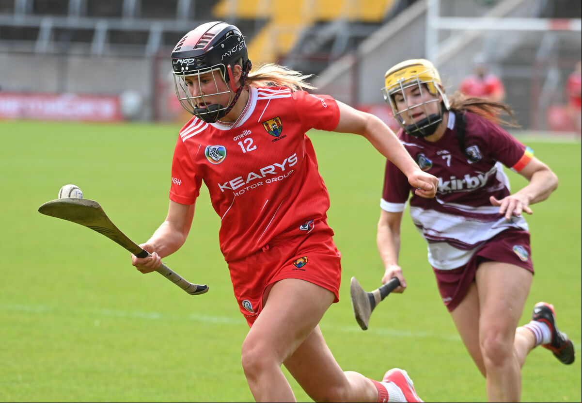 Cork's Ciara O'Sullivan breaks from Galway's Ann Marie Starr. Picture: Eddie O'Hare