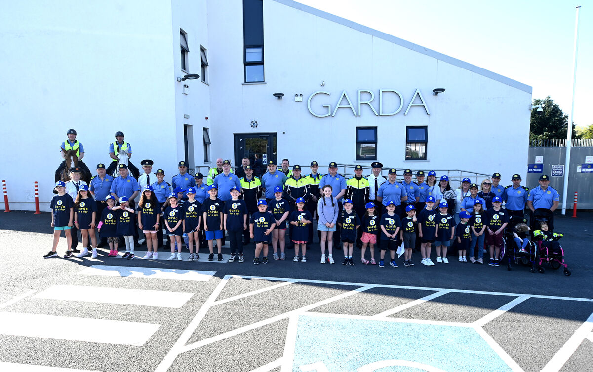 Group photo of Gardai and young trainees before the graduation ceremony. Picture: Larry Cummins. Group photo of Gardai and young trainees before the graduation ceremony. Picture: Larry Cummins.