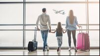 Family in airport