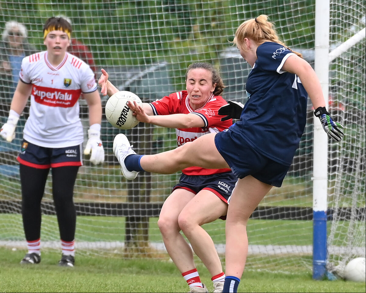 Cork's Melissa Duggan blocks down Waterford's Clare Walsh. Picture: Eddie O'Hare Cork's Melissa Duggan blocks down Waterford's Clare Walsh. Picture: Eddie O'Hare