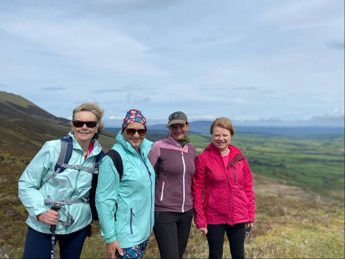 Liviing the hike life: Barbara (second from right) with Margaret, Bernie, and Patricia Liviing the hike life: Barbara (second from right) with Margaret, Bernie, and Patricia