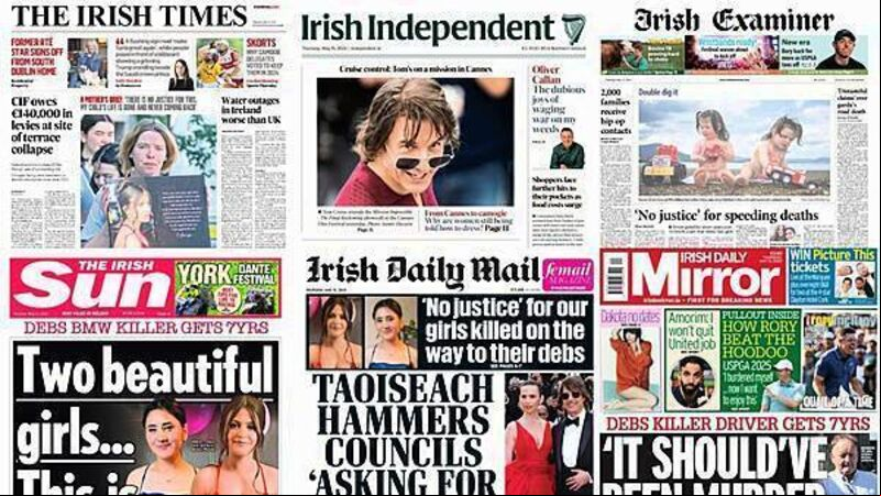 What the papers say: Thursday's front pages What the papers say: Thursday's front pages