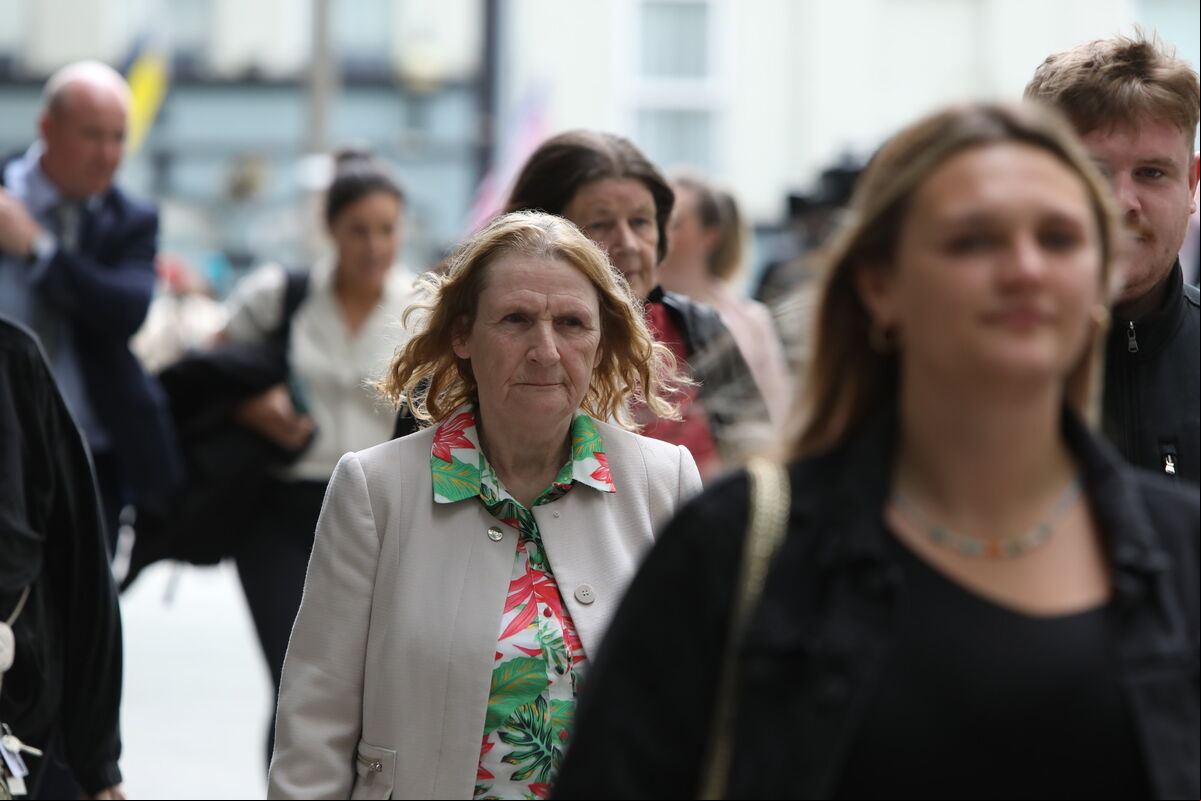 Mary Collins, the mother of Tina Satchwell, leaving the CCJ in Dublin this afternoon. Mary Collins, the mother of Tina Satchwell, leaving the CCJ in Dublin this afternoon.