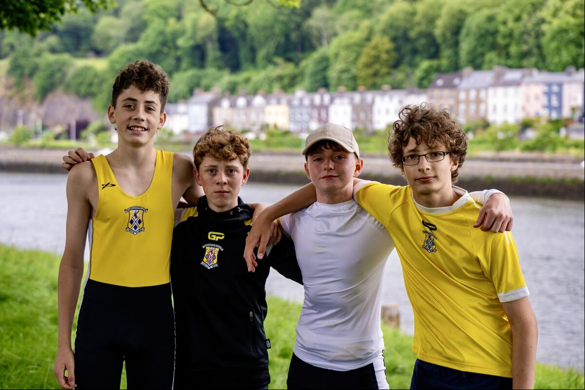 Samuel O’Neill, Joshua Birdthistle, Bruce Dorrill and Yehor Rubashkin from Muckross RC pictured attending the Lee Regatta at The Marina in Cork. Picture Chani Anderson Samuel O’Neill, Joshua Birdthistle, Bruce Dorrill and Yehor Rubashkin from Muckross RC pictured attending the Lee Regatta at The Marina in Cork. Picture Chani Anderson