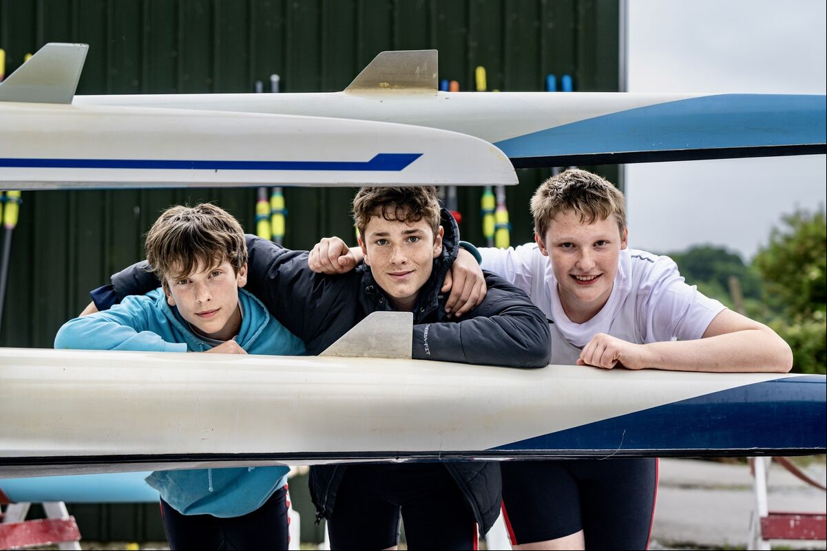 Oscar Ferguson, Peter Grant and Kaiden Whooley from Lee Rowing Club pictured during the Lee Regatta at The Marina in Cork. Picture Chani Anderson Oscar Ferguson, Peter Grant and Kaiden Whooley from Lee Rowing Club pictured during the Lee Regatta at The Marina in Cork. Picture Chani Anderson