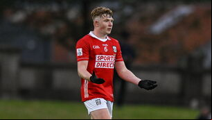 <p>Cork's Cathal McCarthy reacts after being shown a red card against Kerry two weeks ago. Picture: Brendan Moran/Sportsfile</p>