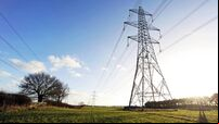 Electric Pylons-Stock Photo