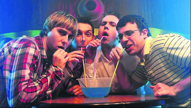 <p class="contextmenu internal_Caption">A scene from The Inbetweeners Movie, in which the four teenage boys party in Malia, Crete - the same place John Dolan had a ‘lads’ holiday’ in the 1990s</p>