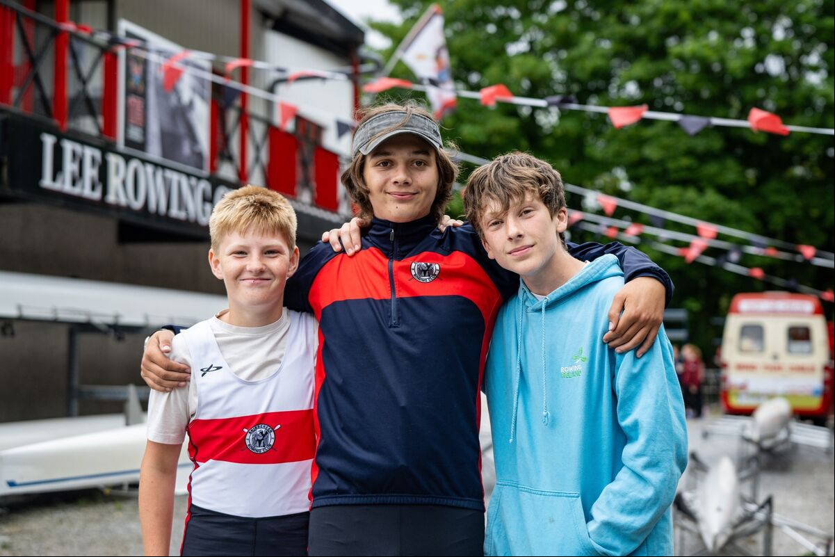Liam Lupton with Olan and Oscar Ferguson from Lee Rowing Club pictured during the Lee Regatta at The Marina in Cork. Picture Chani Anderson Liam Lupton with Olan and Oscar Ferguson from Lee Rowing Club pictured during the Lee Regatta at The Marina in Cork. Picture Chani Anderson